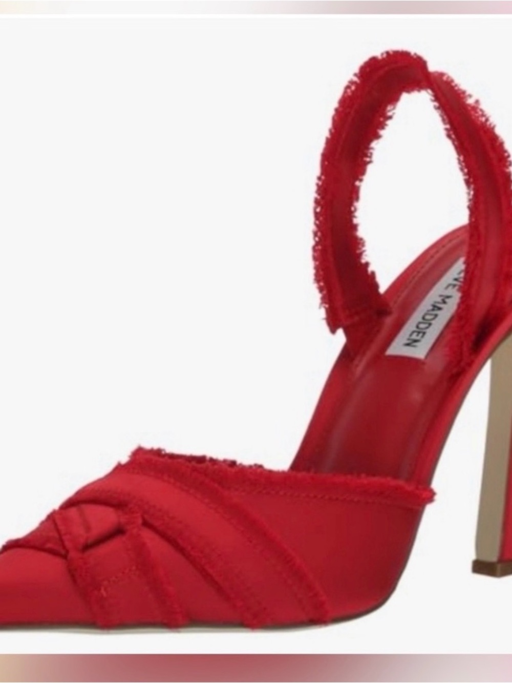 Steve Madden Red Knotted Pointed-Toe Slingback Heels